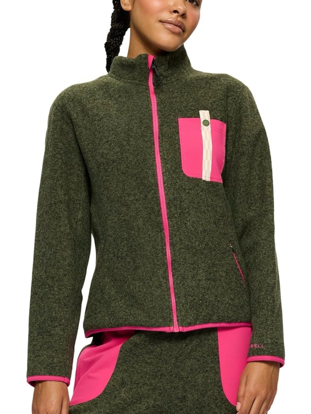 Women's Merrell Olive Green & Hot Pink Zip-Up Jacket NWT